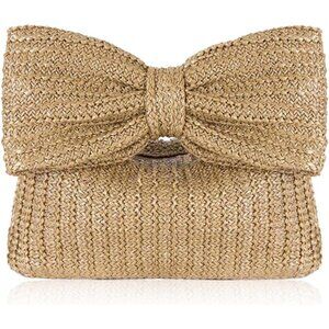❤️Straw Clutch Purse For Women Fashion Woven Bow Purse Summer Beach Purse Clutch